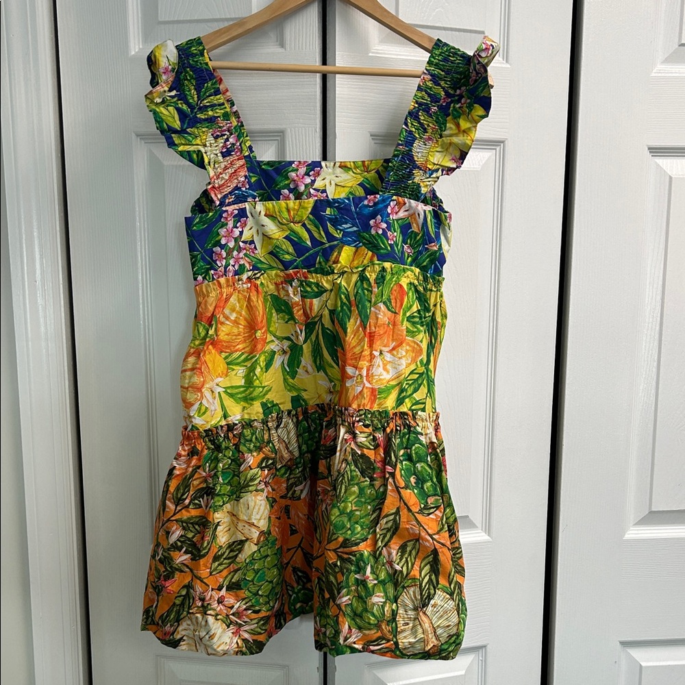 Farm Rio- Caipirinha Tiered Mini Dress size Medium - Picture 3 of 3